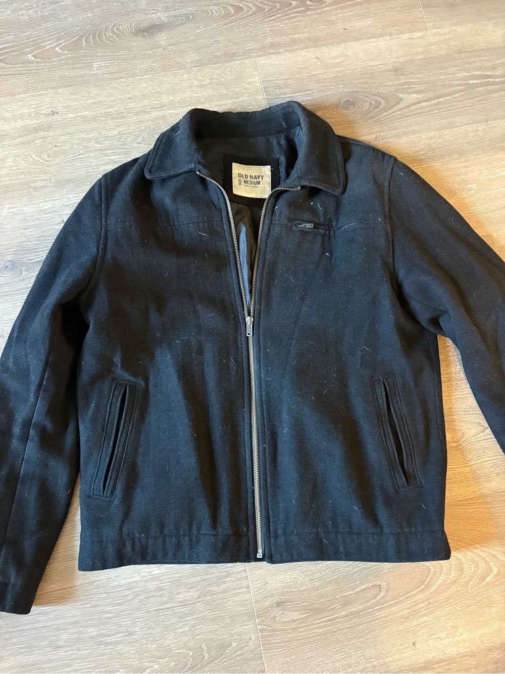 Old Navy Men’s Black Zip-Up Sweater Jacket